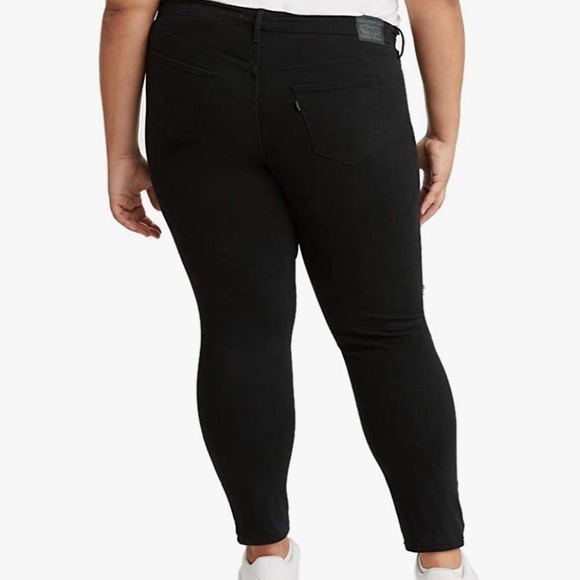 NWT Levi's Women's Plus Size 711 Skinny Jeans black distressed 20W - Picture 2 of 10